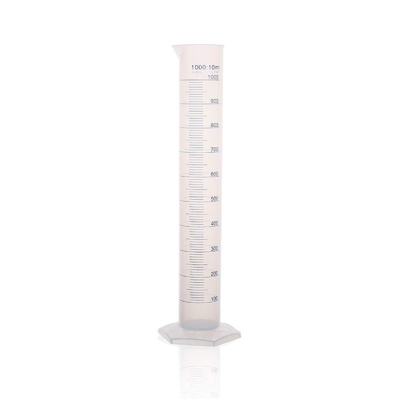 Labvida Plastic Measuring Cylinder, Vol.1000ml, PP Material with Blue Printed Graduation, LVF002 - Image 2